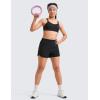 imageCRZ YOGA Softness Mold Girls Butterluxe Sports Bra  Double Spaghetti Strappy Scoop Neck for Training Yoga Dance Teens KidsBlack