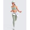 imageCRZ YOGA Softness Mold Girls Butterluxe Sports Bra  Double Spaghetti Strappy Scoop Neck for Training Yoga Dance Teens KidsGreen Palm Court