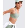imageCRZ YOGA Softness Mold Girls Butterluxe Sports Bra  Double Spaghetti Strappy Scoop Neck for Training Yoga Dance Teens KidsGreen Palm Court