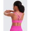 imageCRZ YOGA Softness Mold Girls Butterluxe Sports Bra  Double Spaghetti Strappy Scoop Neck for Training Yoga Dance Teens KidsLight Purple