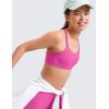 imageCRZ YOGA Softness Mold Girls Butterluxe Sports Bra  Double Spaghetti Strappy Scoop Neck for Training Yoga Dance Teens KidsLight Purple