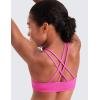 imageCRZ YOGA Softness Mold Girls Butterluxe Sports Bra  Double Spaghetti Strappy Scoop Neck for Training Yoga Dance Teens KidsLight Purple