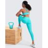 imageCRZ YOGA Softness Mold Girls Butterluxe Sports Bra  Double Spaghetti Strappy Scoop Neck for Training Yoga Dance Teens KidsSpectral Blue