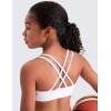 imageCRZ YOGA Softness Mold Girls Butterluxe Sports Bra  Double Spaghetti Strappy Scoop Neck for Training Yoga Dance Teens KidsWhite