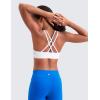 imageCRZ YOGA Softness Mold Girls Butterluxe Sports Bra  Double Spaghetti Strappy Scoop Neck for Training Yoga Dance Teens KidsWhite