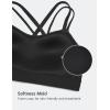 imageCRZ YOGA Softness Mold Womens Butterluxe U Neck Longline Sports Bras  Supportive Cross Back Double Strap Yoga Top DDD CupBlack