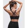 imageCRZ YOGA Softness Mold Womens Butterluxe U Neck Longline Sports Bras  Supportive Cross Back Double Strap Yoga Top DDD CupBlack