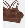 imageCRZ YOGA Softness Mold Womens Butterluxe U Neck Longline Sports Bras  Supportive Cross Back Double Strap Yoga Top DDD CupCoffee Brown