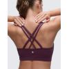 imageCRZ YOGA Softness Mold Womens Butterluxe U Neck Longline Sports Bras  Supportive Cross Back Double Strap Yoga Top DDD CupDeep Purple