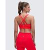 imageCRZ YOGA Softness Mold Womens Butterluxe U Neck Longline Sports Bras  Supportive Cross Back Double Strap Yoga Top DDD CupDeep Red