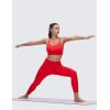 imageCRZ YOGA Softness Mold Womens Butterluxe U Neck Longline Sports Bras  Supportive Cross Back Double Strap Yoga Top DDD CupDeep Red