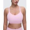 imageCRZ YOGA Softness Mold Womens Butterluxe U Neck Longline Sports Bras  Supportive Cross Back Double Strap Yoga Top DDD CupVita Pink