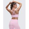 imageCRZ YOGA Softness Mold Womens Butterluxe U Neck Longline Sports Bras  Supportive Cross Back Double Strap Yoga Top DDD CupVita Pink