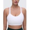 imageCRZ YOGA Softness Mold Womens Butterluxe U Neck Longline Sports Bras  Supportive Cross Back Double Strap Yoga Top DDD CupWhite