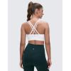 imageCRZ YOGA Softness Mold Womens Butterluxe U Neck Longline Sports Bras  Supportive Cross Back Double Strap Yoga Top DDD CupWhite