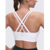imageCRZ YOGA Softness Mold Womens Butterluxe U Neck Longline Sports Bras  Supportive Cross Back Double Strap Yoga Top DDD CupWhite