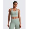 imageCRZ YOGA Strappy Longline Sports Bras for Women  Wirefree Padded Criss Cross Yoga Cropped Tank TopsGreen Palm Court