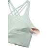 imageCRZ YOGA Strappy Longline Sports Bras for Women  Wirefree Padded Criss Cross Yoga Cropped Tank TopsGreen Palm Court