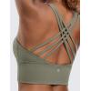 imageCRZ YOGA Strappy Longline Sports Bras for Women  Wirefree Padded Criss Cross Yoga Cropped Tank TopsLight Army Green