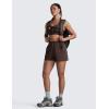 imageCRZ YOGA Stretch Hiking Shorts for Women 3 Lightweight Cargo for Athletic Travel Outdoor with Zip Pockets Water ResistanceHot Fudge Brown