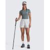 imageCRZ YOGA Stretch Hiking Shorts for Women 3 Lightweight Cargo for Athletic Travel Outdoor with Zip Pockets Water ResistancePlatinum Grey