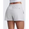 imageCRZ YOGA Stretch Hiking Shorts for Women 3 Lightweight Cargo for Athletic Travel Outdoor with Zip Pockets Water ResistancePlatinum Grey