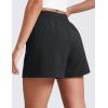 imageCRZ YOGA Stretch Womens Shorts Casual 4quot Linerless High Waisted V Slit for Athletic Hiking Dress Golf with PocketsBlack