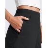 imageCRZ YOGA Stretch Womens Shorts Casual 4quot Linerless High Waisted V Slit for Athletic Hiking Dress Golf with PocketsBlack