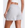 imageCRZ YOGA Stretch Womens Shorts Casual 4quot Linerless High Waisted V Slit for Athletic Hiking Dress Golf with PocketsPlatinum Grey