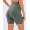 imageCRZ YOGA Super High Waisted Butterluxe Womens Biker Shorts 6 Inches  Buttery Soft Workout Yoga Over BellyGrey Sage