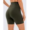 imageCRZ YOGA Super High Waisted Butterluxe Womens Biker Shorts 6 Inches  Buttery Soft Workout Yoga Over BellyOlive Green