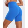 imageCRZ YOGA Super High Waisted Butterluxe Womens Biker Shorts 6 Inches  Buttery Soft Workout Yoga Over BellySparkle Blue