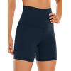 imageCRZ YOGA Super High Waisted Butterluxe Womens Biker Shorts 6 Inches  Buttery Soft Workout Yoga Over BellyTwilight Blue