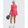 imageCRZ YOGA Tennis Skirt for Women High Waisted Flowy Golf Pickleball Athletic Casual A Line Skorts with PocketsLip Gloss Pink