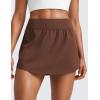 imageCRZ YOGA Tennis Skirts for Women High Waisted Side Slit Running Workout Athletic Mini A Line Skort with PocketsCoffee Brown