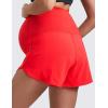 imageCRZ YOGA Women 2 in 1 Maternity Workout Shorts Over Belly 3quot  Dolphin Soft Athletic Running Casual Pregnancy with PocketsDeep Red