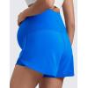 imageCRZ YOGA Women 2 in 1 Maternity Workout Shorts Over Belly 3quot  Dolphin Soft Athletic Running Casual Pregnancy with PocketsSparkle Blue