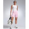 imageCRZ YOGA Women Butterbreeze Athletic Biker Shorts 6 Inches  High Waist Workout Gym Running Volleyball Yoga SpandexStrawberry Pink