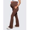 imageCRZ YOGA Women Butterluxe Maternity Flare Leggings with Pockets 31quot  Workout Active Yoga Pregnancy Pants Over The Belly SoftCoffee Brown