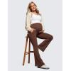 imageCRZ YOGA Women Butterluxe Maternity Flare Leggings with Pockets 31quot  Workout Active Yoga Pregnancy Pants Over The Belly SoftCoffee Brown