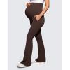 imageCRZ YOGA Women Butterluxe Maternity Flare Leggings with Pockets 31quot  Workout Active Yoga Pregnancy Pants Over The Belly SoftHot Fudge Brown