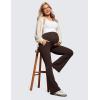 imageCRZ YOGA Women Butterluxe Maternity Flare Leggings with Pockets 31quot  Workout Active Yoga Pregnancy Pants Over The Belly SoftHot Fudge Brown