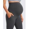 imageCRZ YOGA Women Butterluxe Maternity Flare Leggings with Pockets 31quot  Workout Active Yoga Pregnancy Pants Over The Belly SoftMysterious Grey
