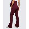 imageCRZ YOGA Women Butterluxe Maternity Flare Leggings with Pockets 31quot  Workout Active Yoga Pregnancy Pants Over The Belly SoftRed Merlot