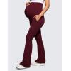 imageCRZ YOGA Women Butterluxe Maternity Flare Leggings with Pockets 31quot  Workout Active Yoga Pregnancy Pants Over The Belly SoftRed Merlot