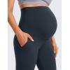imageCRZ YOGA Women Butterluxe Maternity Flare Leggings with Pockets 31quot  Workout Active Yoga Pregnancy Pants Over The Belly SoftTrue Navy
