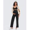 imageCRZ YOGA Women Butterluxe Maternity Wide Leg Pants with Pockets 315quot  Over The Belly Workout Yoga Lounge PregnancyBlack