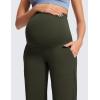 imageCRZ YOGA Women Butterluxe Maternity Wide Leg Pants with Pockets 315quot  Over The Belly Workout Yoga Lounge PregnancyOlive Green