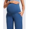 imageCRZ YOGA Women Butterluxe Maternity Wide Leg Pants with Pockets 315quot  Over The Belly Workout Yoga Lounge PregnancyPitch Blue