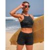 imageCRZ YOGA Womens 3 Swim Board Shorts High Waisted Quick Dry Beach Swimwear Bottoms Bathing Trunks with LinerBlack